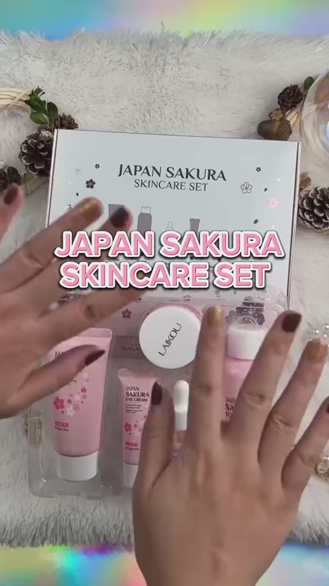4 Pieces Gift Box - Sakura Cherry Blossom Skincare Set video